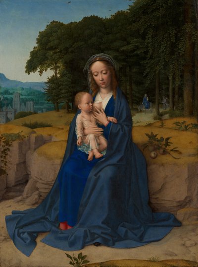 エジプトへの飛行の残り、ca。 1512-15。 作： Gerard David