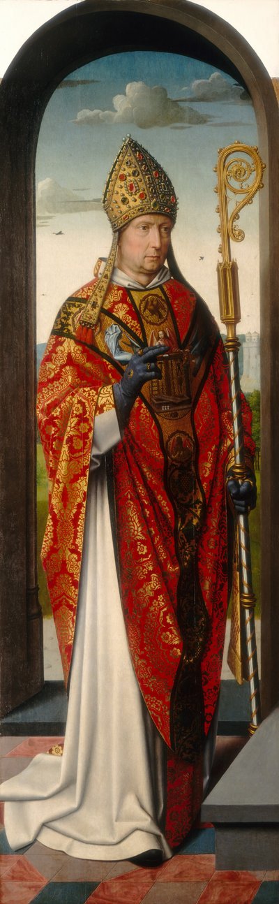 聖アンの祭壇画：聖ニコラス[左パネル]、c。 15001520 作： Gerard David