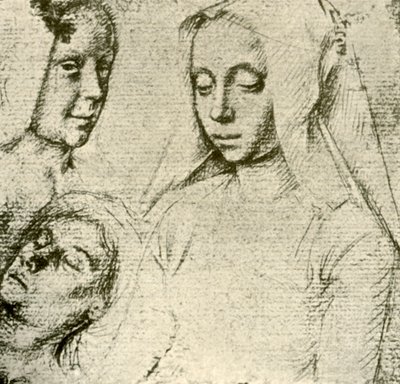 15世紀後半〜16世紀初頭、1908年の3人の女性の頭。 作： Gerard David