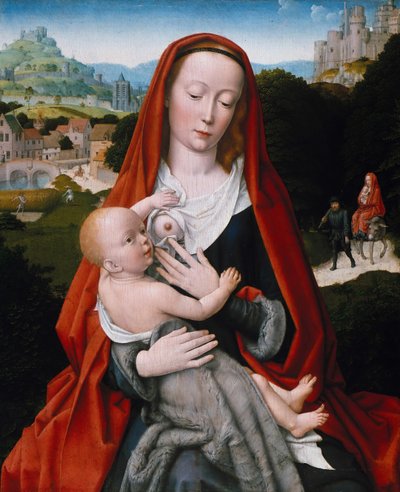 聖母子、c。 1490 作： Gerard David