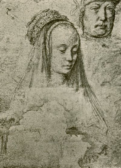 頭飾りを持つ若い女性、1497-1498、1908。 作： Gerard David