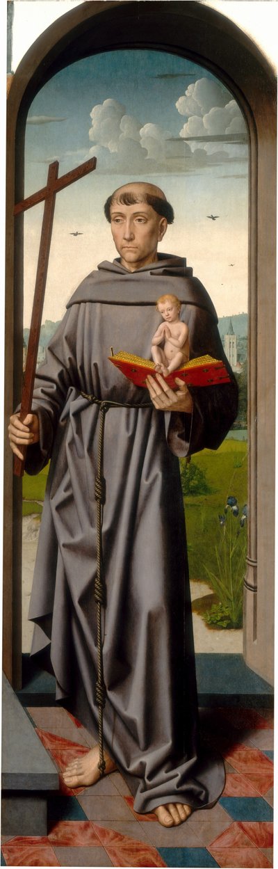 聖アンの祭壇画: パドヴァの聖アントニオ [右パネル] 作： Gerard David and Workshop