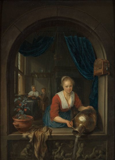 窓辺のメイド c. 1660年 作： Gerrit Dou