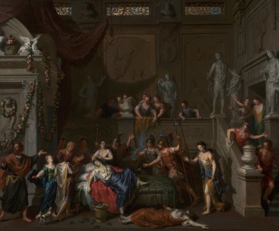 クレオパトラの死、c.1700-10（キャンバスに油彩） 作： Gerard Hoet