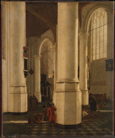 デルフトの旧ケルクの内部、中将ピーター・ピータース・ハインの墓がある 作： Gerard Houckgeest (attributed to)