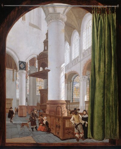 オランダ語：Interieur van de Oude Kerk in Delft, 1654 デルフトの旧教会の内部 作： Gerard Houckgeest