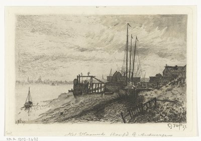 リバービュー アントワープ近くのヴラームシェ フーフト (オブジェクトのタイトル) 作： Gerard Jan Bos (signed by artist)