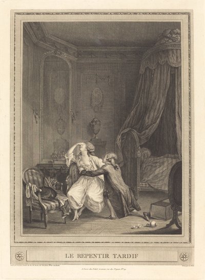 遅い悔い改め 作： Gerard Rene Le Vilain after Nicolas Lavreince