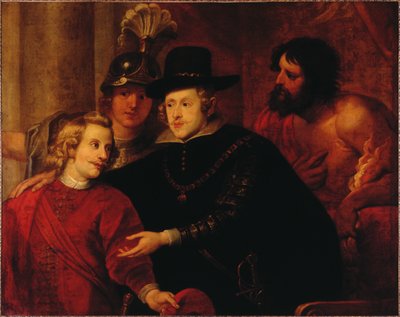 スペインのフェリペ 4 世 1605-1665 年、オーストリアの枢機卿-インファンテ フェルディナンド 1609-1 を送り出す 作： Gerard . Seghers