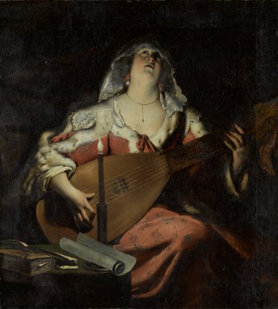 リュート奏者、1620年代頃（キャンバスに油彩） 作： Gerard Seghers