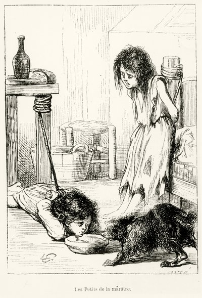 哀れな子供たち、「L」Anne Illustree、1868年のイラスト 作： Gerard Seguin