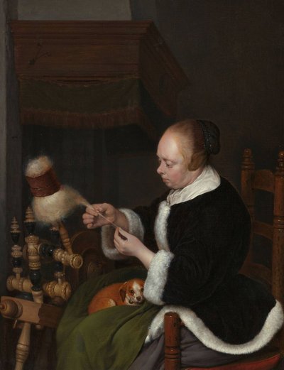 スピナー、1652 作： Gerard Ter Borch the Younger