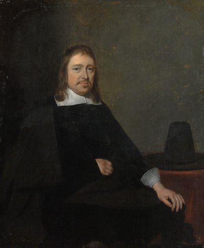 座っている男性の肖像画、1650 年代後半または 1660 年代前半。 作： Gerard Terborch II