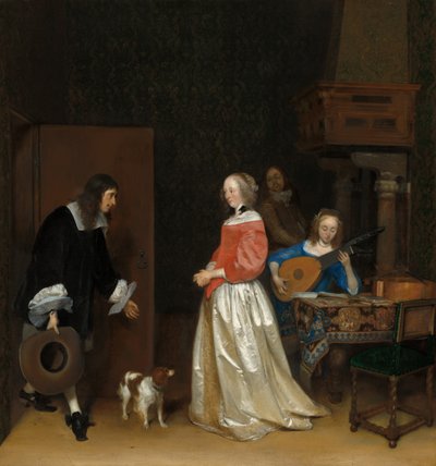 求婚者の訪問、c。 1658年。 作： Gerard Terborch II