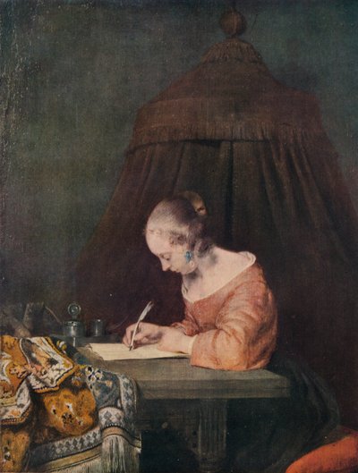 手紙を書く女性、c1655、1938 作： Gerard Terborch II