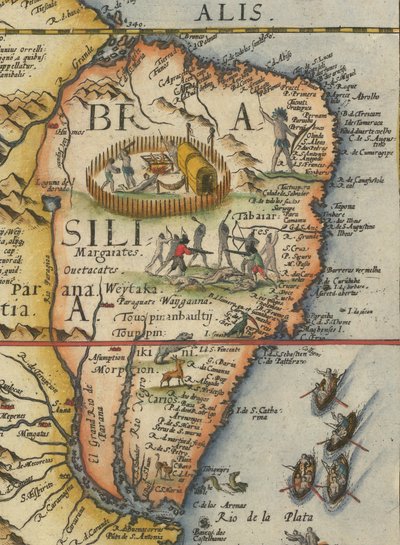 南米地図、1593年（トリミング済み） 作： ジェラール・ド・ジョード
