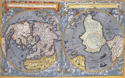 北極と南極、1593 作： Gerard de Jode