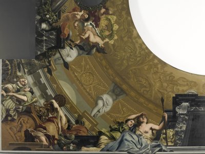 スーストダイク宮殿の大広間の 5 部構成の天井装飾 作： Gerard de Lairesse