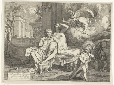 マーキュリーはオデュッセウスを去らせるようカリプソに命令する 作： Gerard de Lairesse