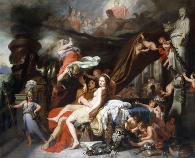 カリプソにユリシーズのリリースを命じるマーキュリー 作： Gerard de Lairesse