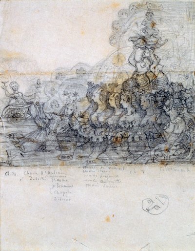 「カトリーヌ・ド・メディチのための政治集会」、1854-1855 作： Gerard de Nerval