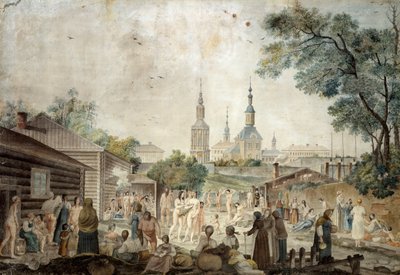 モスクワのキュアバス、1790（紙にトイレ） 作： Gerard de la Barthe