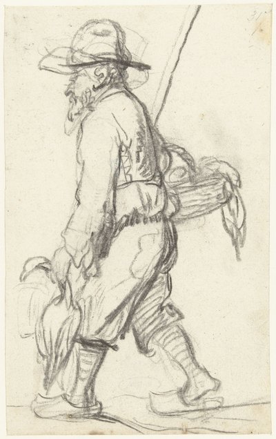アヒルのバスケットを持つハンター 作： Gerard ter Borch (II) (possibly)