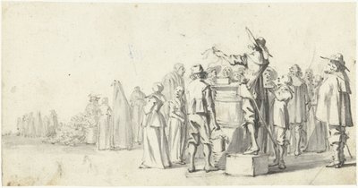 マーケット広場のアナウンサー 作： Gerard ter Borch (II)