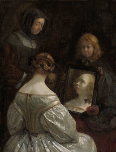 鏡を見る女 作： Gerard ter Borch (II)