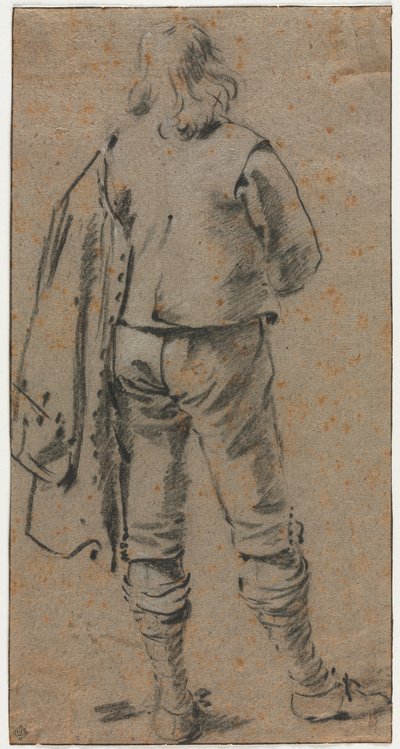後ろから見た立っている男性 作： Gerard ter Borch