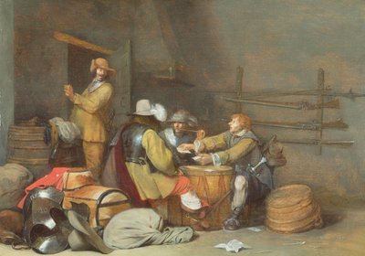 警備室でトランプの兵士 作： Gerard ter Borch