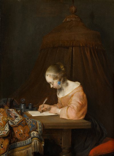 手紙を書く女、1655年頃 作： Gerard ter Borch