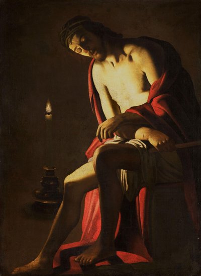 冷たい石の上のキリスト 作： Gerard van Honthorst (copy after)
