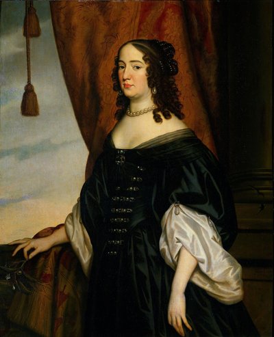 アマリア・ヴァン・ソルムスの肖像 (1602-75) 作： Gerard van Honthorst (workshop of)