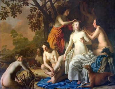 彼女のニンフとダイアナ 作： Gerard van Honthorst