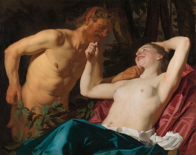 サテュロスとニンフ 作： Gerard van Honthorst