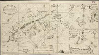 セントトーマス島とセントジョン島、1719年 作： Gerard van Keulen