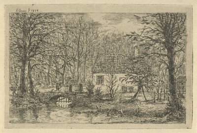 溝に架かる橋のある家 ハーグシェ ボスのハンターズ ハウス 作： Gerardus Emaus de Micault