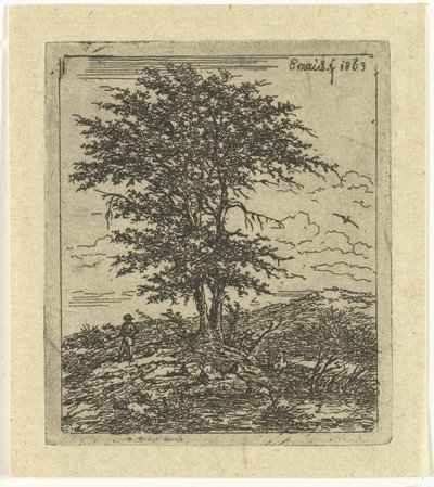 オークとハンターのいる風景 オークス 作： Gerardus Emaus de Micault