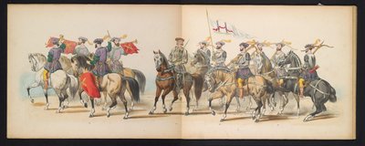 ライデン学生のマスカレード、1855年（プレート6） 1855 年 6 月 12 日にライデン学生団のメンバーが開催した衣装を着た行進。 作： Gerardus Johannes Bos