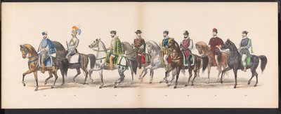 ライデン学生のマスカレード、1870年（プレート13） 1870 年 6 月 7 日にライデン学生団のメンバーが開催した衣装を着た行進。 作： Gerardus Johannes Bos