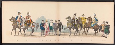 ライデン学生のマスカレード、1875年（プレート11） 1875 年 6 月 15 日にライデン学生団のメンバーが開催した仮面舞踏会。 作： Gerardus Johannes Bos