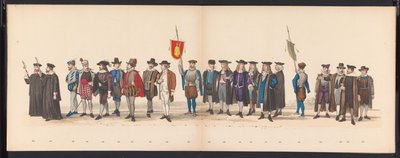 ライデン学生のマスカレード、1875年（プレート8） 1875 年 6 月 15 日にライデン学生団のメンバーが開催した仮面舞踏会。 作： Gerardus Johannes Bos