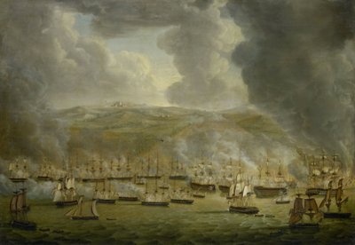 1816年アルジェへの英蘭連合戦隊の攻撃 作： Gerardus Laurentius Keultjes