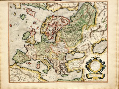世界の製造業者とベルギー、ヨーロッパのファブリカティフグラ地図に関する瞑想：リヴォニア、ロシア、 作： Gerardus Mercator