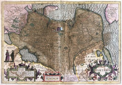 中央アジア（彫刻 作： Gerardus Mercator
