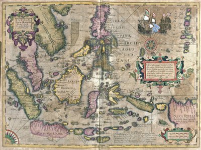 東インドとボルネオ、フィリピン(エングレービング) 作： Gerardus Mercator