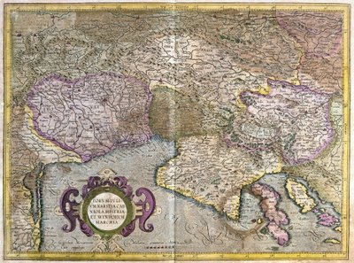 イタリア・フリウリ - トリエステ湾とバルカン半島のあるスロベニア（イストリア）（彫刻 作： Gerardus Mercator