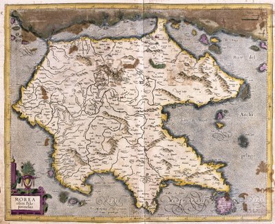 ギリシャとペロポネソス（彫刻 作： Gerardus Mercator