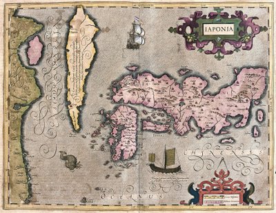 日本（彫刻 作： Gerardus Mercator